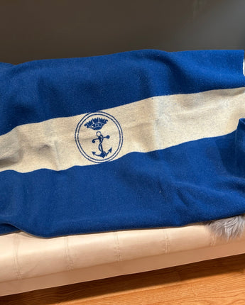 Vintage Italian Navy Wool Blanket