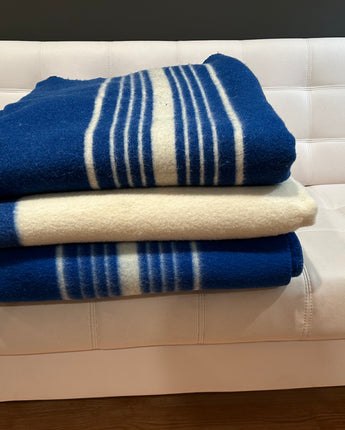 Vintage Italian Navy Wool Blanket