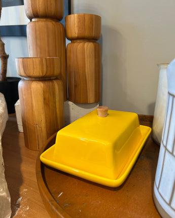 Yellow Butter Dish - Vintage