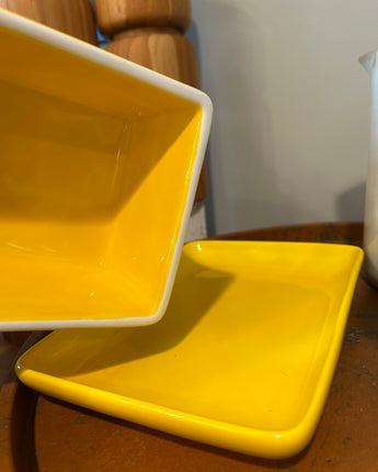 Yellow Butter Dish - Vintage