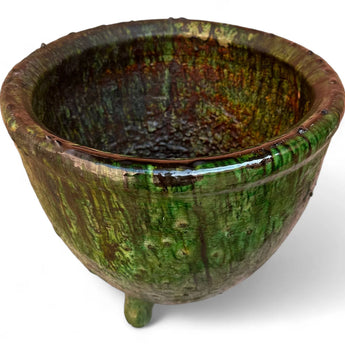Moroccantastics Handmade Moroccan Vintage Tamegroute Three-Legged Planter