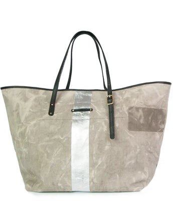 Postal Silver Strip Urban Beach Tote