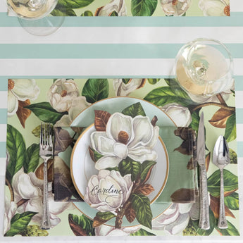 Hester & Cook Mint Magnolia Blooms Placement • Pad of 24 Sheets