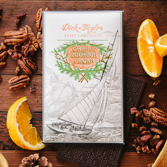 Dick Taylor Orange Bourbon Pecan Craft Chocolate Bar • Seasonal Release