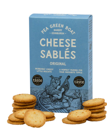Pea Green Boat Cheese Sables with Chili