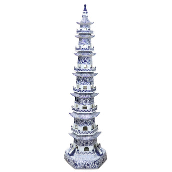 Jingdezhen Hand-Painted Ceramic 5 Story Pagoda