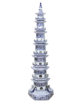Jingdezhen Hand-Painted Ceramic 7 Story Pagoda