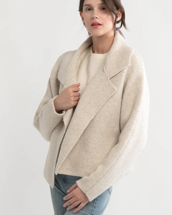 Flap Collar Crop Cardigan