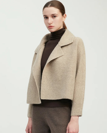 Flap Collar Crop Cardigan