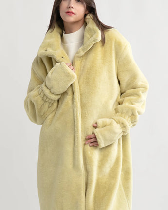 Shearling Stand Collar Coat