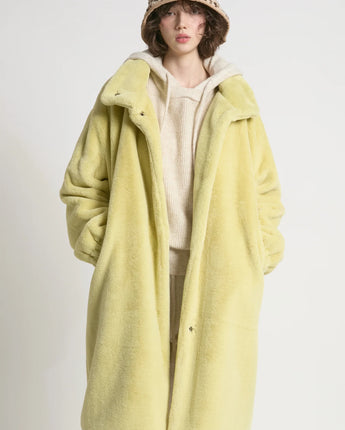 Shearling Stand Collar Coat