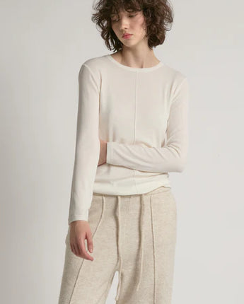 Ultra Stretch Tencel Front Seam Long Sleeve T-Shirt • One Size