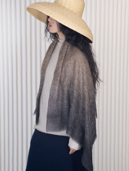 Oats & Rice Cashmere Scarf Taupe/Grey