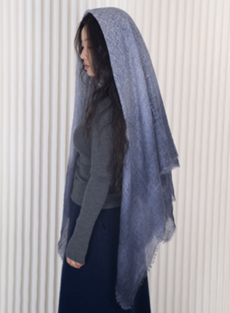 Oats & Rice Cashmere Scarf Blue Ombre