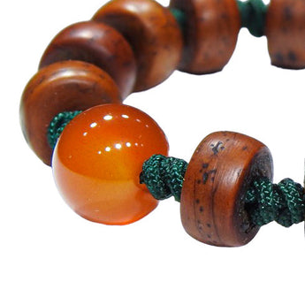 Joseph Brooks Tibetan Bodhi Bead Bracelet with Carnelian Agate