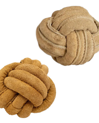 HuggleHide Natural Leather Knotted Ball Small