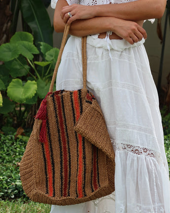 Goldie - Oversized Natural Raffia Tote with Tassle