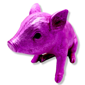 Interior Illusions Pink Chrome Standing Piggy Bank