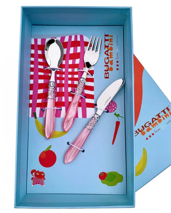 Baby Melodia Brillant 3 Piece Flatware Set - Pink Mother of Pearl