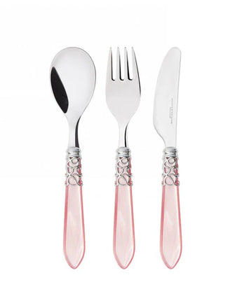 Baby Melodia Brillant 3 Piece Flatware Set - Pink Mother of Pearl