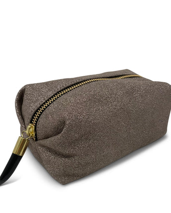 Kempton Leather Blush Glitter Cosmetic Case