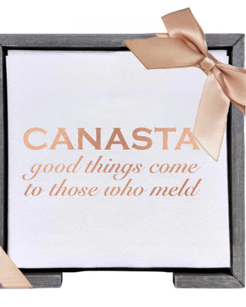 Lined Design • Acrylic Cocktail Napkin Hostess Set