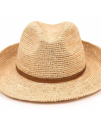 Raffia Hat with Leather Strap