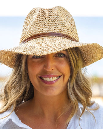 Raffia Hat with Leather Strap