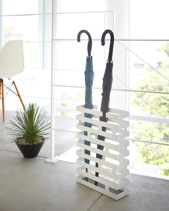 Yamazaki Home Brick Steel Rectangle Umbrella Stand • White