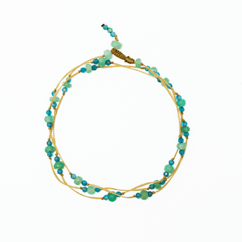 Sharing • Tibetan Loopy Duo Chrysoprase Apatite Bracelet/Necklace