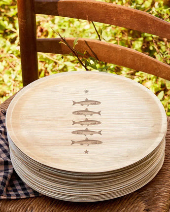 Maaterra Compostable Plates - Stacked Fish