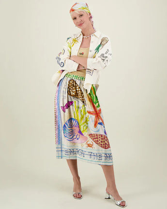 Me369 Vanessa Magic Print Skirt in Magic Ocean