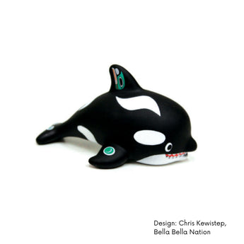 Made by Humans Squirting Bath Toys with Contemporary Indigenous Artwork • Orca