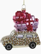 A Merry Delivery Leopard Car  Ornament