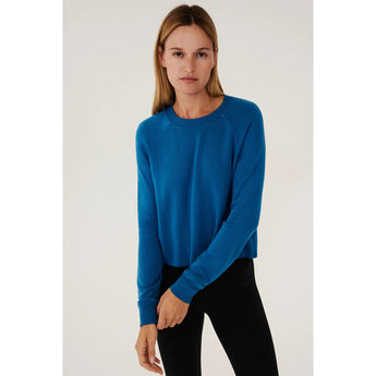 Splits59 Warm Up Crop Fleece Sweatshirt Stone Blue