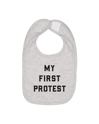 Love Bubby Baby Bib in Gray • My First Protest