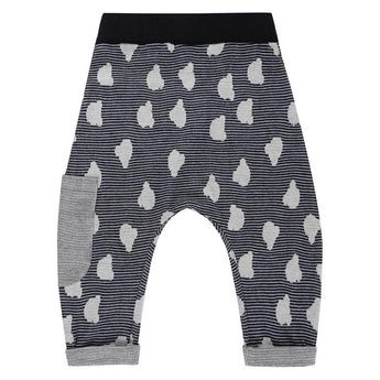 Turtledove London Bear Jacquard Reversible Harem Pants in Black