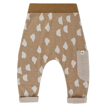 Turtledove London Bear Jacquard Reversible Harem Pants in Brown