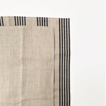 Thieffry Set of 2 Linen Dish Towels • Black Stripe & Natural