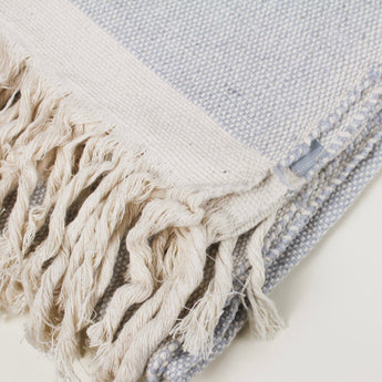 Une Vie Nomade Handmade Moroccan Throw in Light Blue • 2 Sizes