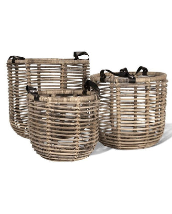 Montes Doggett Avocado Rattan Baskets • 3 Sizes