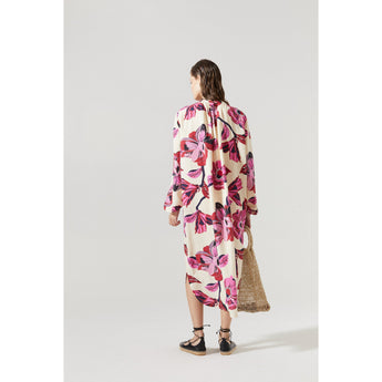 Lanhtropy Sake Linen-Tencel Dress • Hibiscus