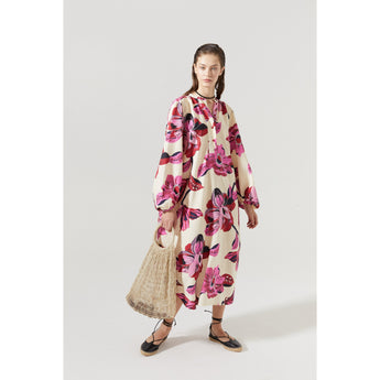Lanhtropy Sake Linen-Tencel Dress • Hibiscus