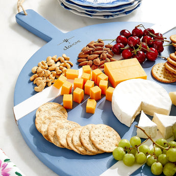 etúHOME x Caitlin Wilson French Round Mod Charcuterie Board in Blue/White