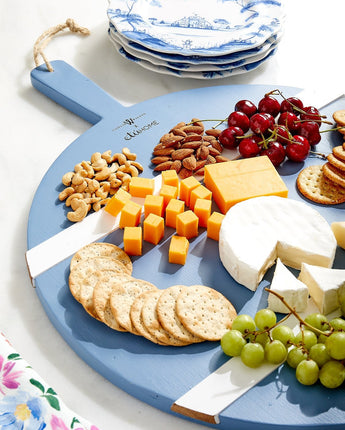 etúHOME x Caitlin Wilson French Round Mod Charcuterie Board in Blue/White