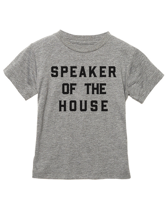 Love Bubby Short Sleeve Kids' T-Shirt • Speaker of the House in Gray
