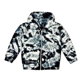 Love Bubby Tie Dye Kids' Zip Hoodie Sweatshirt in Black/Blue