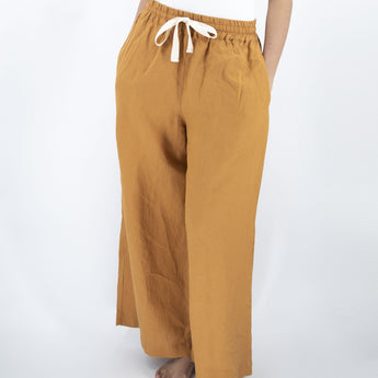 Sunday Morning Ava Wide Leg Linen Pant in Clay