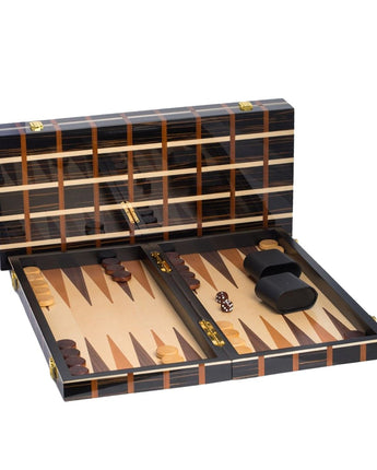 Bey-Berk Leo Inlaid Wood Backgammon Set • 21"