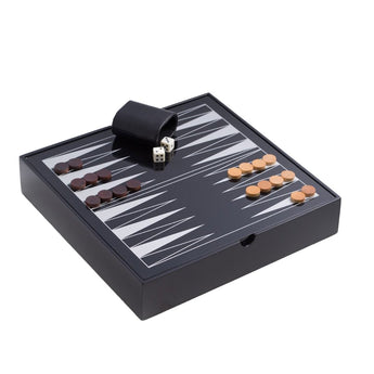 Bey-Berk Evan Multi Game Set in Black Lacquered Wood